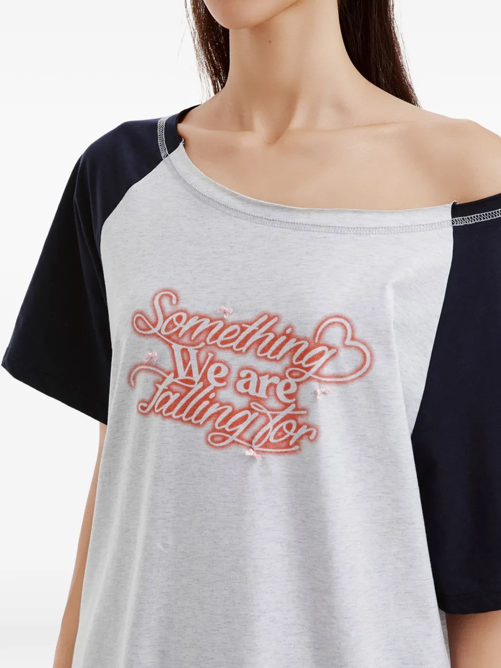 b+ab Pyjama met tekst en raglan mouwen Blauw