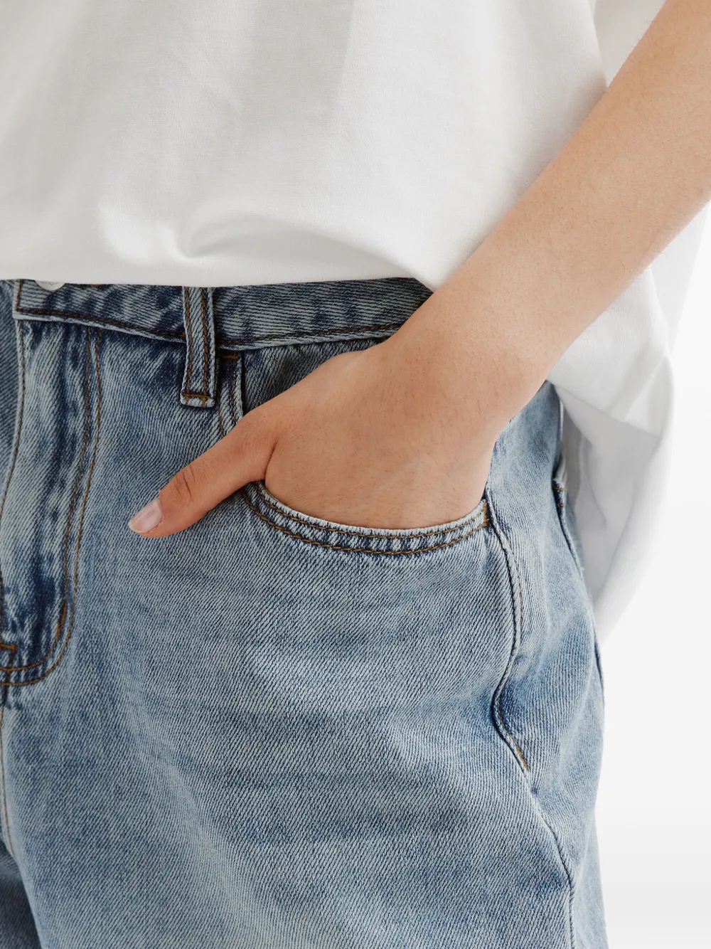 tout a coup Geralfde denim shorts Blauw