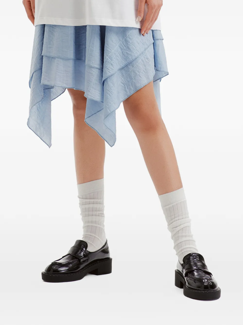 b+ab Asymmetrische gelaagde rok Blauw