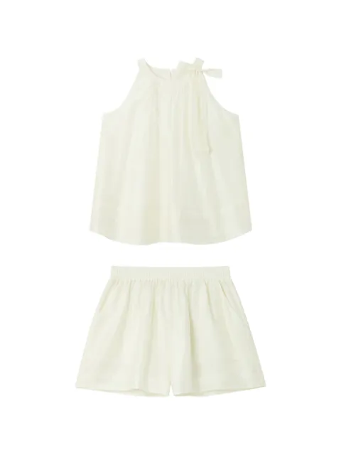 b+ab sæt med ærmeløs bluse og shorts med sløjfedetalje