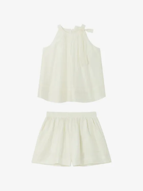 b+ab bow-detail sleeveless blouse and shorts set