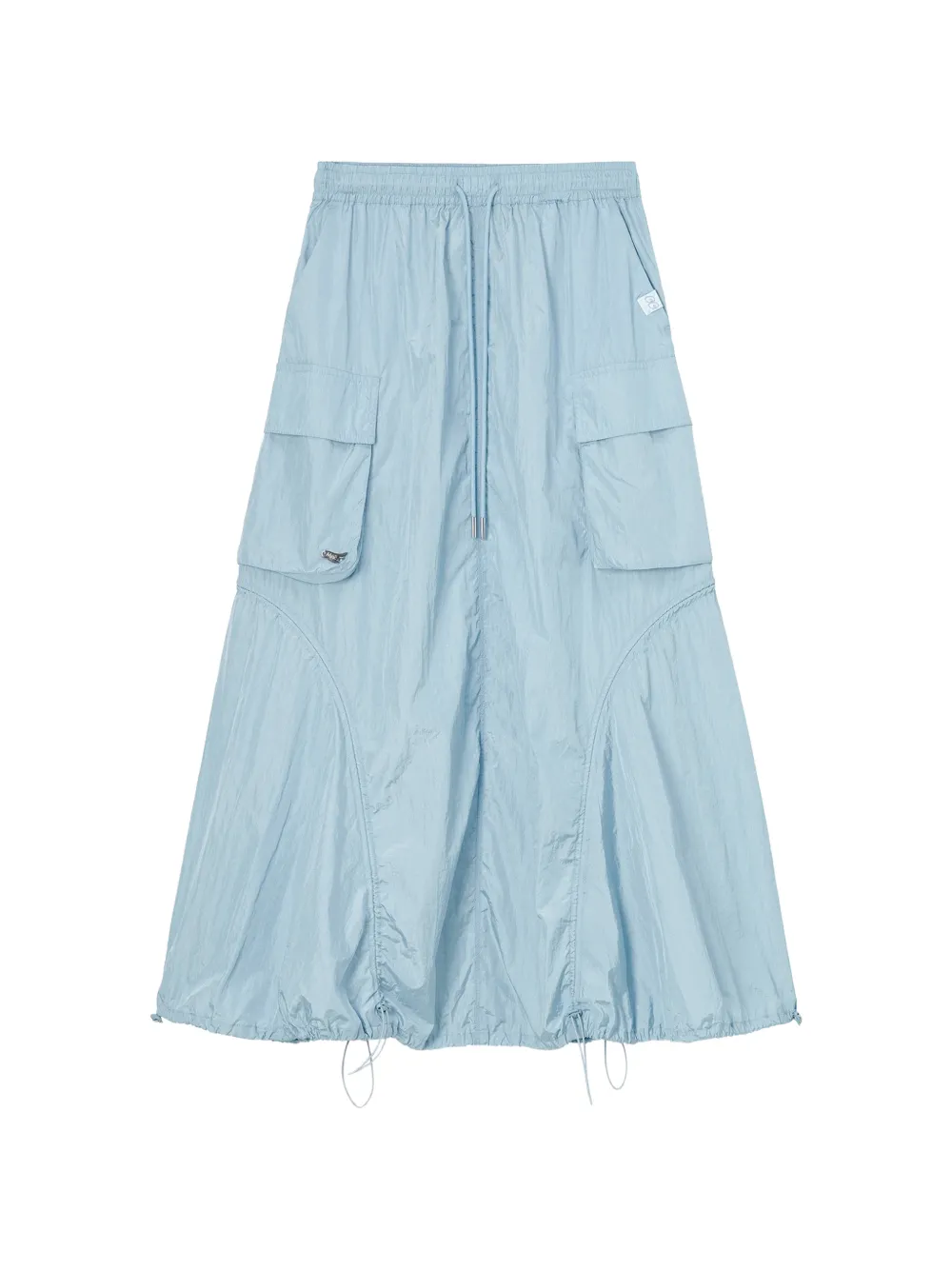 Mini Cream cargo drawstring maxi skirt - Blu