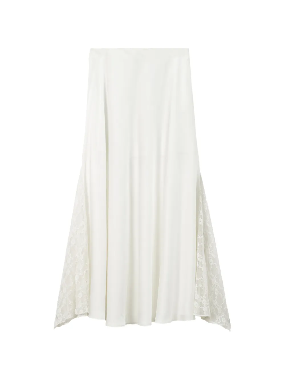 tout a coup lace-panelled long skirt - Bianco