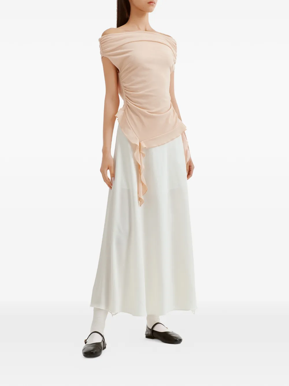 tout a coup Blouse met kanten vlakken Wit