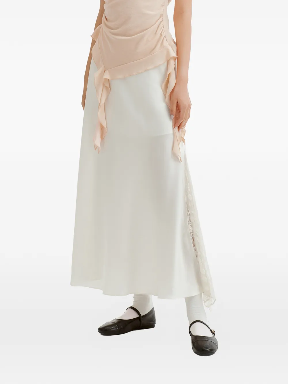 tout a coup Blouse met kanten vlakken Wit