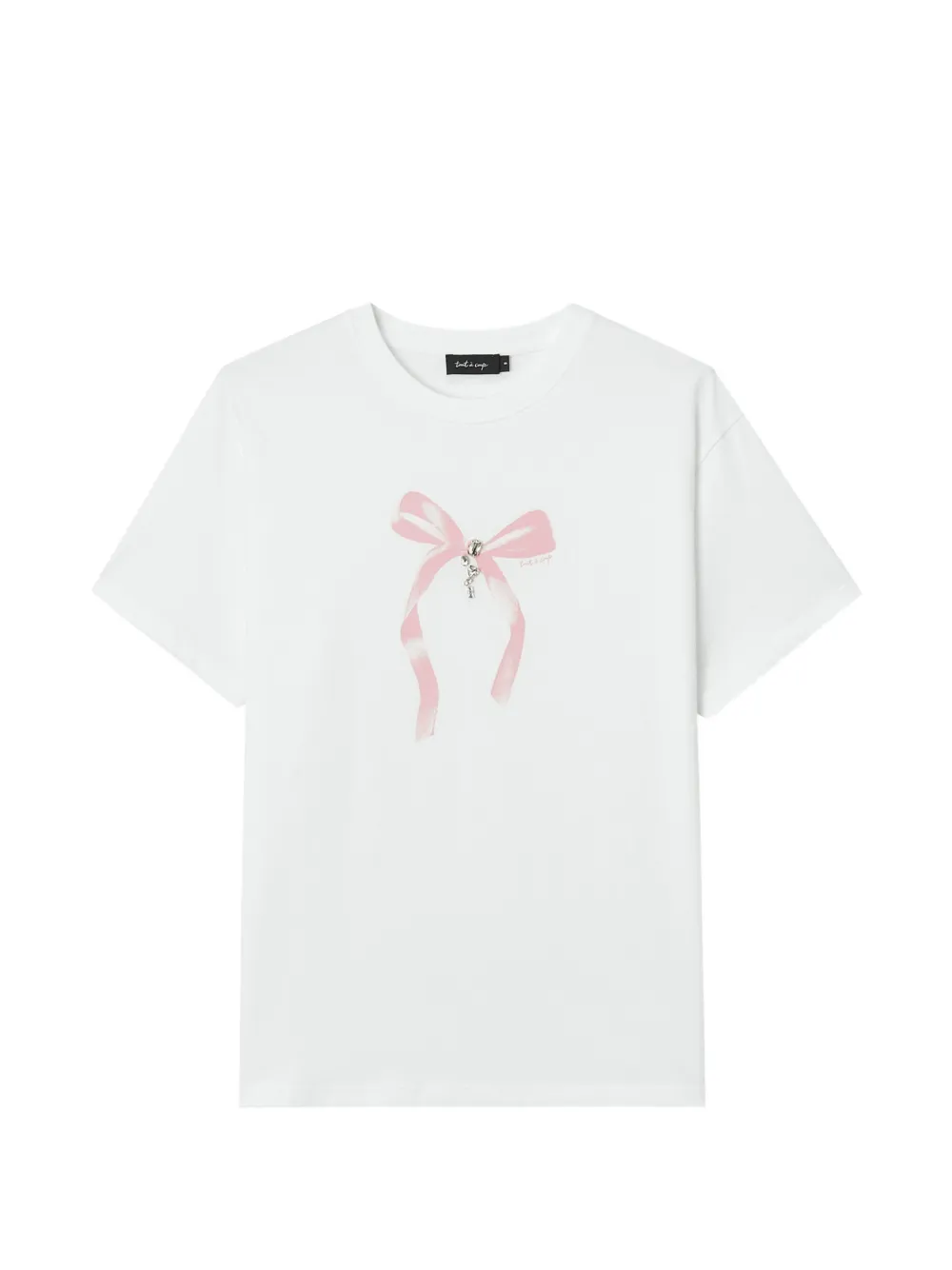 tout a coup bow-print crystal-embellished T-shirt