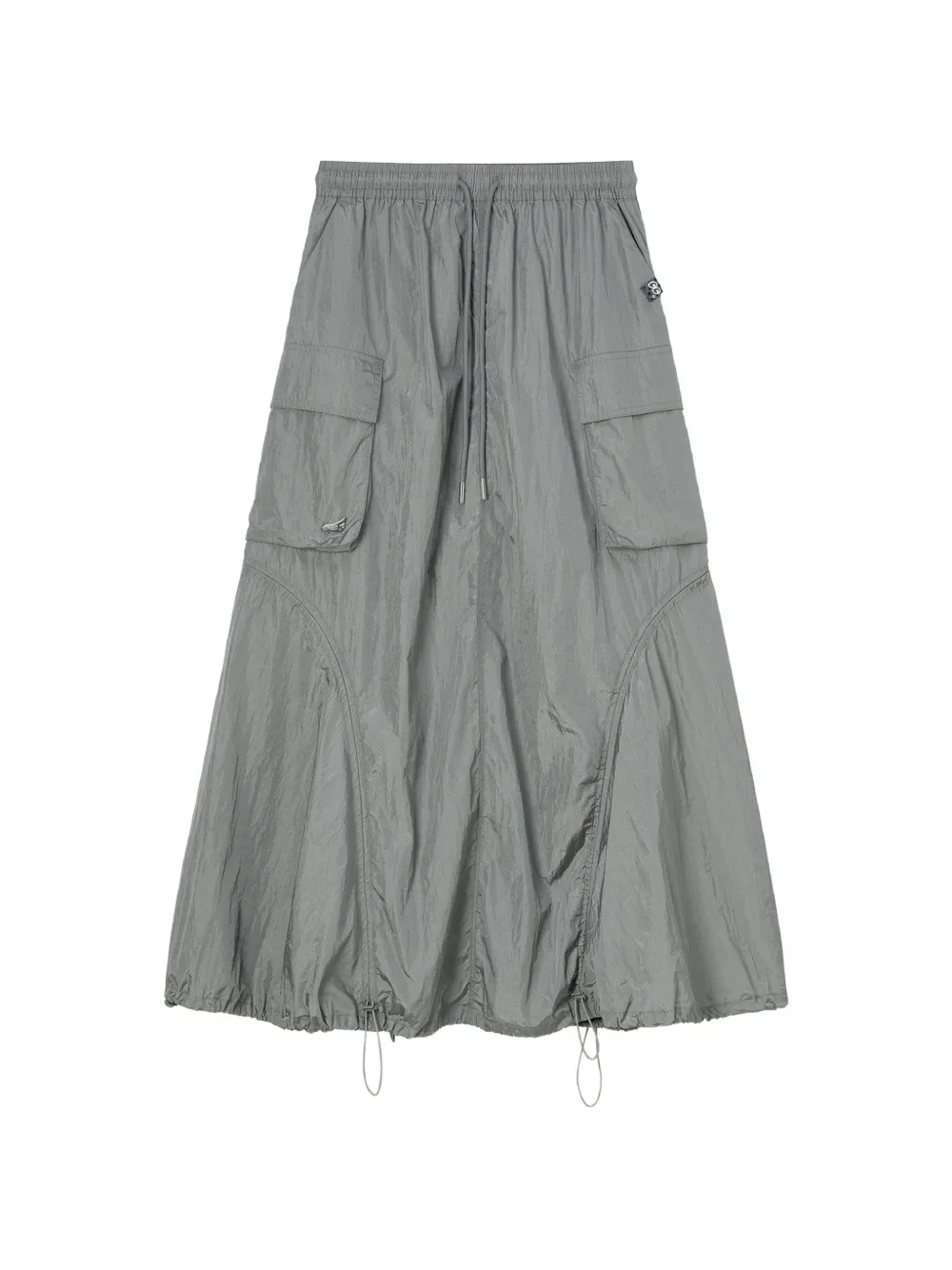 Mini Cream drawstring-hem cargo maxi skirt - Grigio