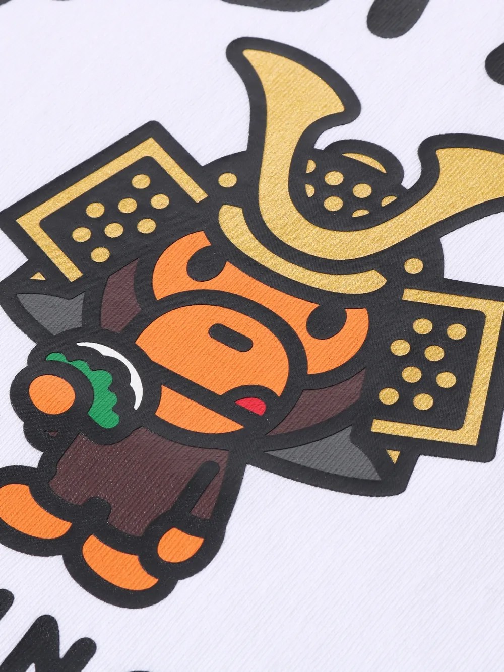 A BATHING APE Kabuto Baby Milo katoenen T-shirt met grafische print Wit