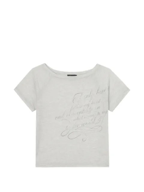 tout a coup slogan-print off-shoulder T-shirt