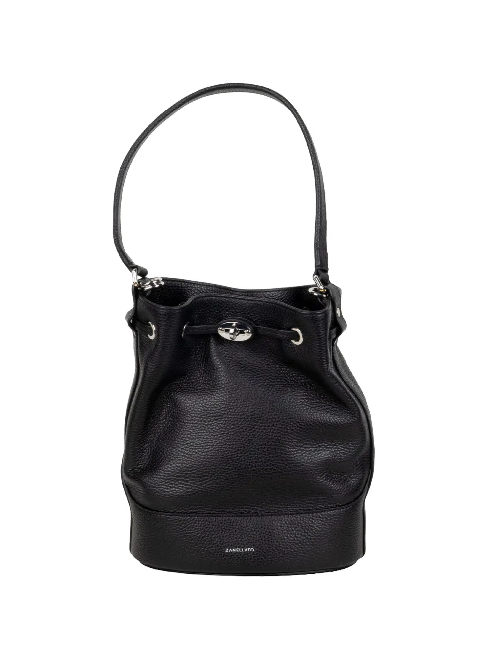 Zanellato small Monda grained leather bucket bag - Nero