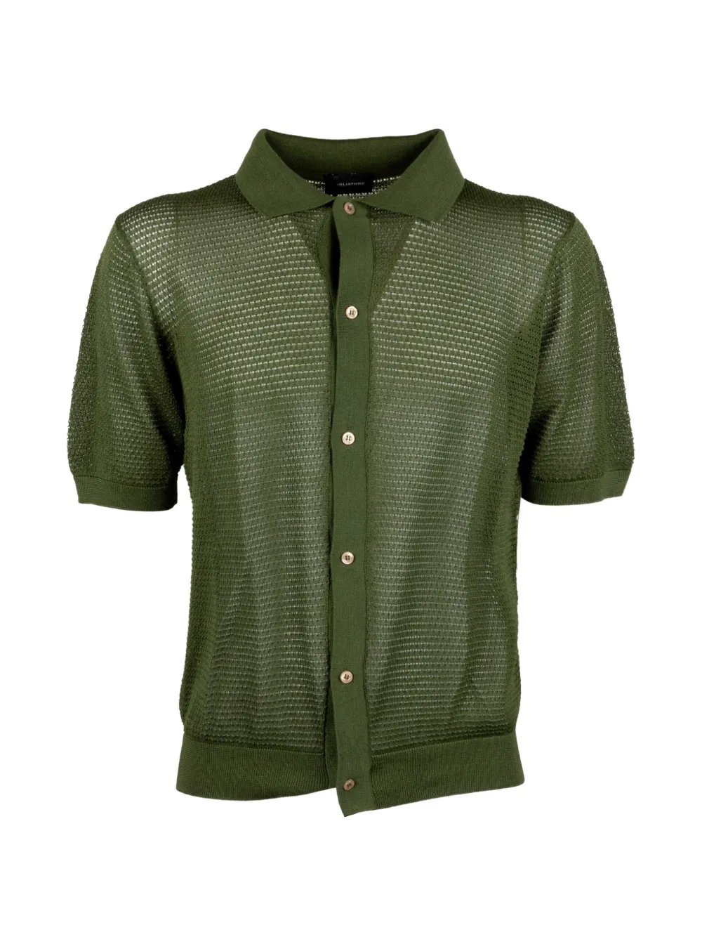 Tagliatore open-knit short-sleeved shirt - Verde
