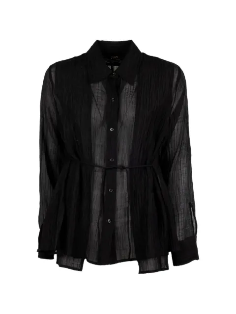 Seventy crinkled-finish belted shirt