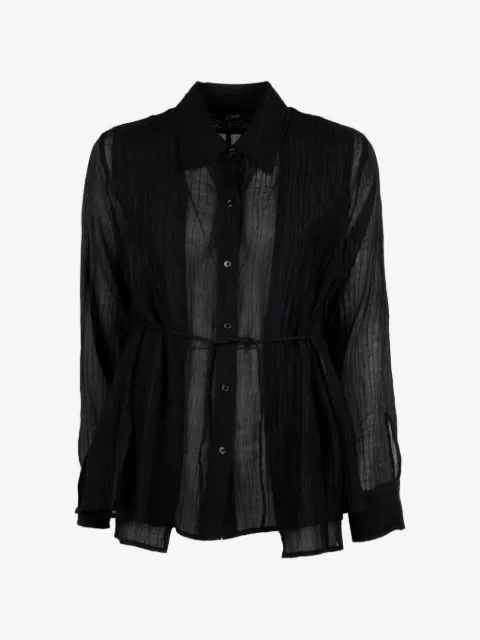 Seventy crinkled-finish belted shirt