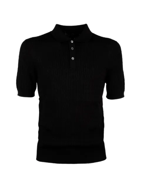 Tagliatore cable-knit polo shirt