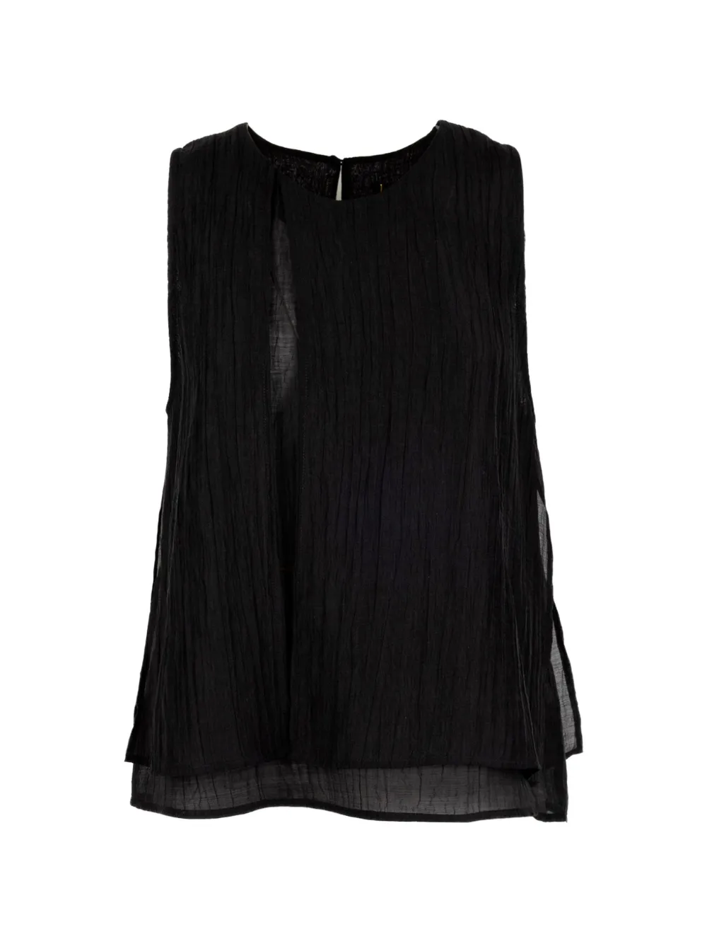 Seventy crinkled-finish layered top - Bianco
