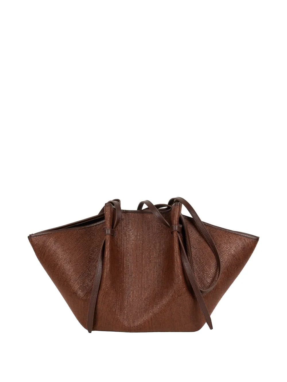 Yuzefi Grote Mochi geweven clutch Bruin