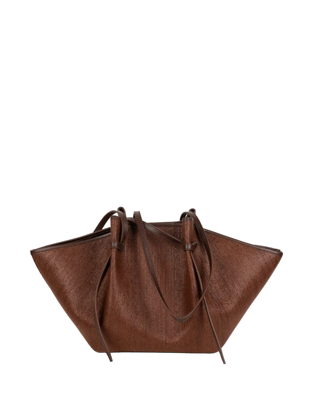 Yuzefi Grote Mochi geweven clutch Bruin