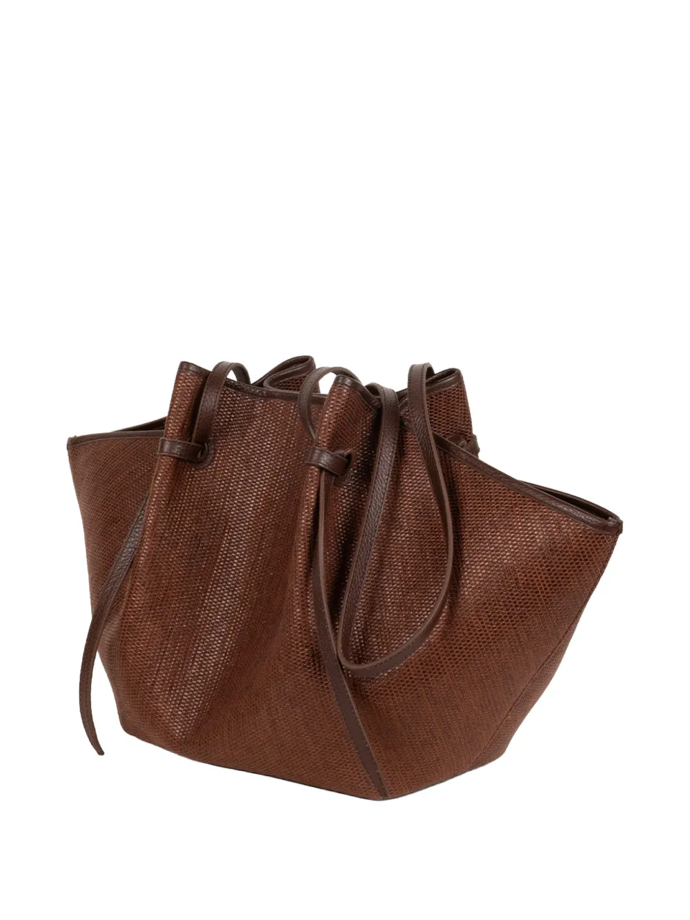 Yuzefi large Mochi woven clutch bag - Marrone