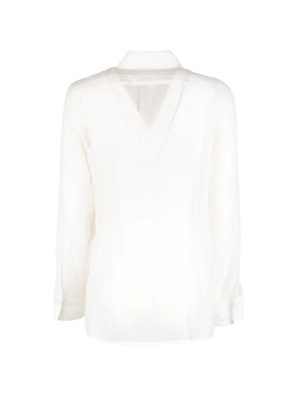 Seventy Gekreukte blouse met trekkoordtaille Wit