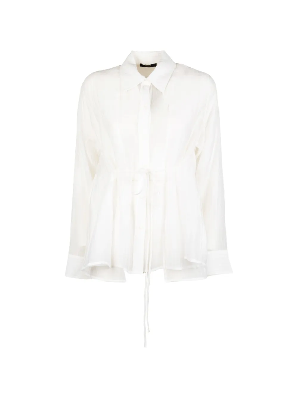 Seventy drawstring-waist crinkled shirt - Bianco