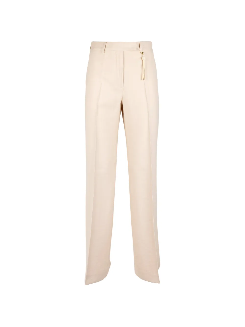 Seventy tassel-detail pressed-crease trousers - Toni neutri
