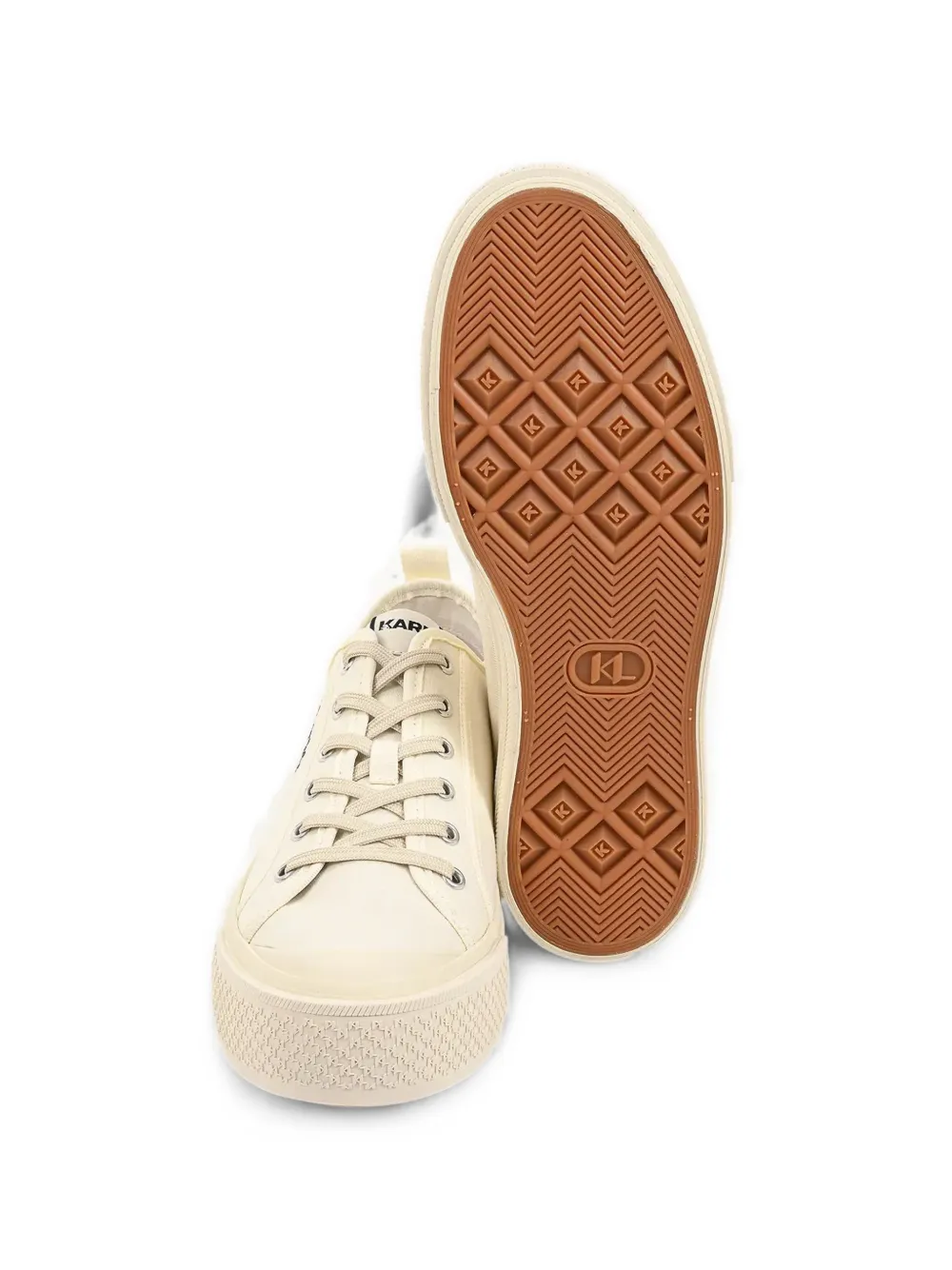 Karl Lagerfeld logo-print platform sneakers Beige