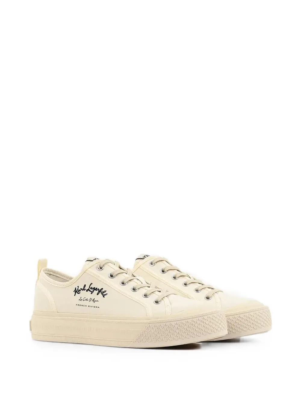 Karl Lagerfeld logo-print platform sneakers Beige