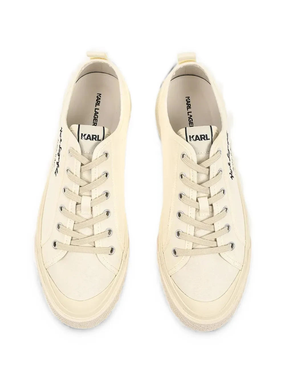 Karl Lagerfeld logo-print platform sneakers Beige
