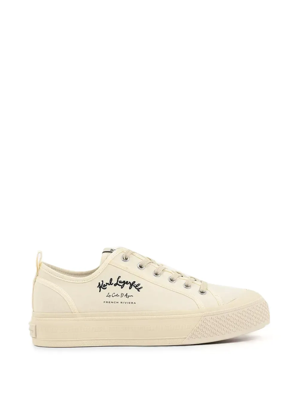 Karl Lagerfeld logo-print platform sneakers - Toni neutri