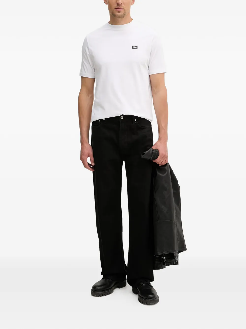 Karl Lagerfeld T-shirt met logopatch Wit