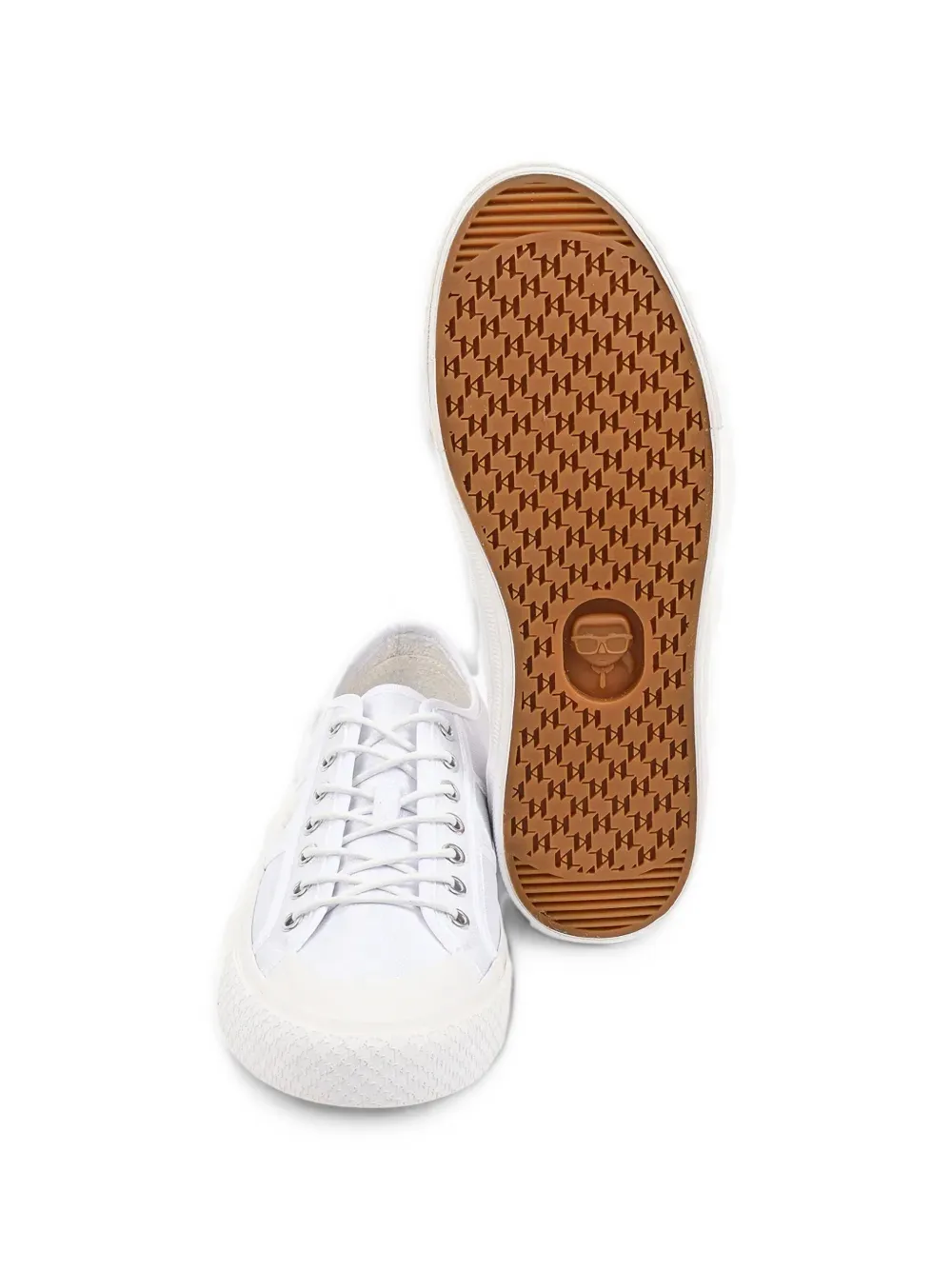 Karl Lagerfeld logo-patch lace-up sneakers Wit