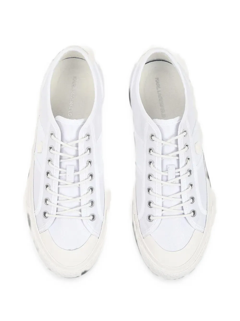 Karl Lagerfeld logo-patch lace-up sneakers Wit