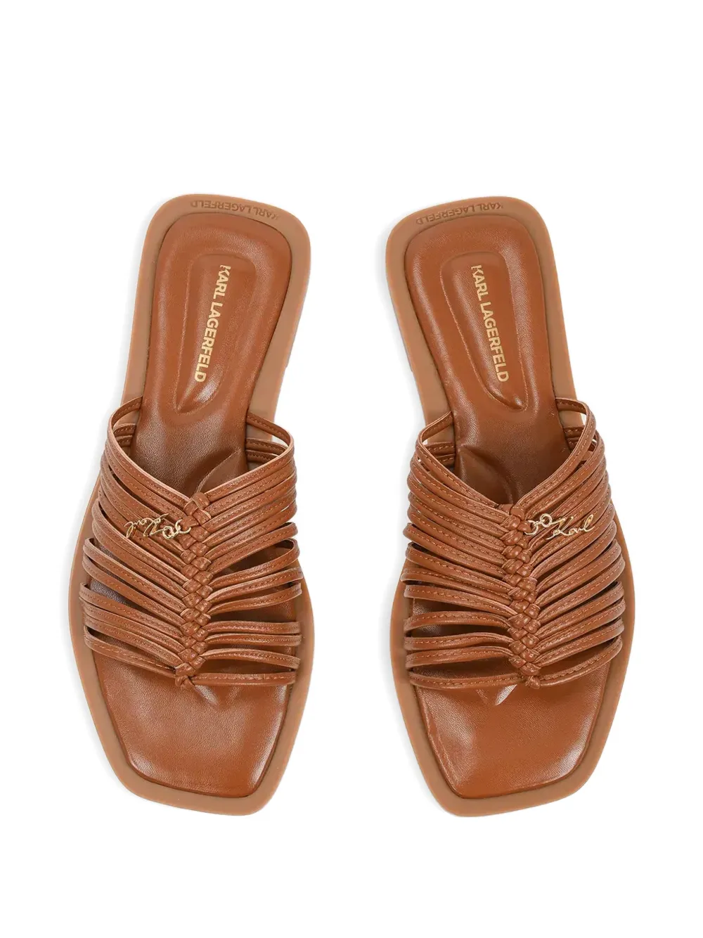 Karl Lagerfeld strappy logo-plaque sandals Bruin