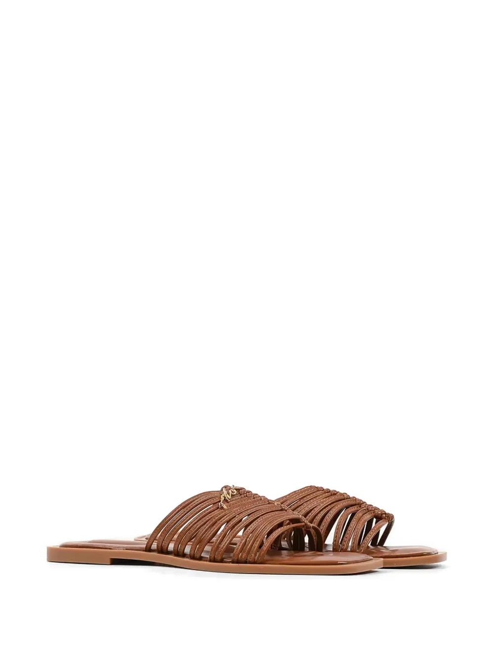 Karl Lagerfeld strappy logo-plaque sandals Bruin