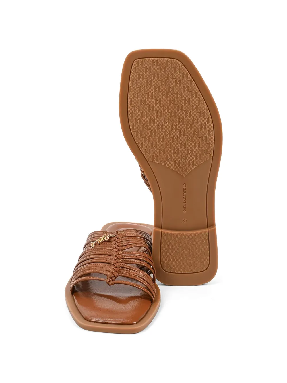 Karl Lagerfeld strappy logo-plaque sandals Bruin