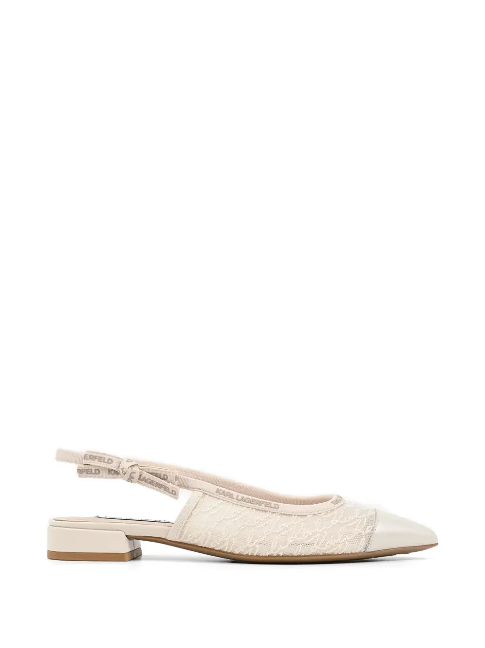 Karl Lagerfeld monogram-lace slingback pumps - Toni neutri