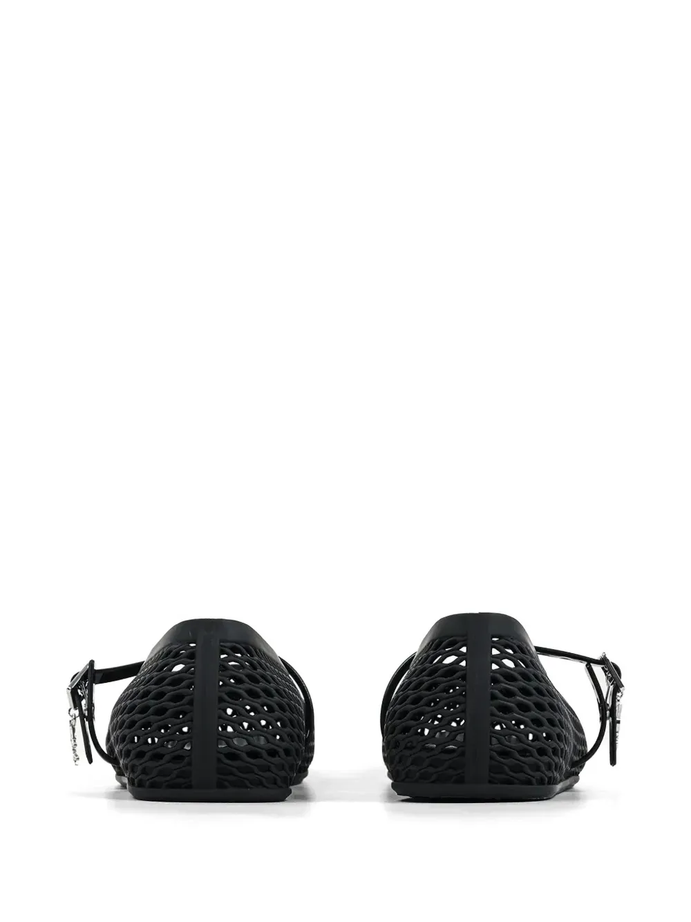 Karl Lagerfeld Jelly mesh-design buckle-strap ballet flats Zwart
