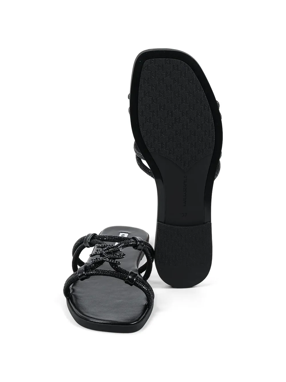 Karl Lagerfeld embellished multi-strap sandals Zwart