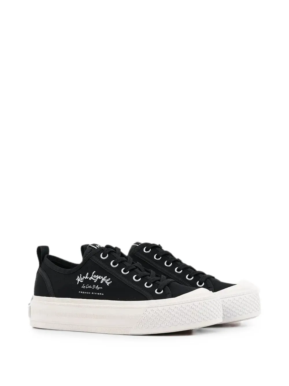 Karl Lagerfeld Kampus Max logo-embroidered platform sneakers Zwart