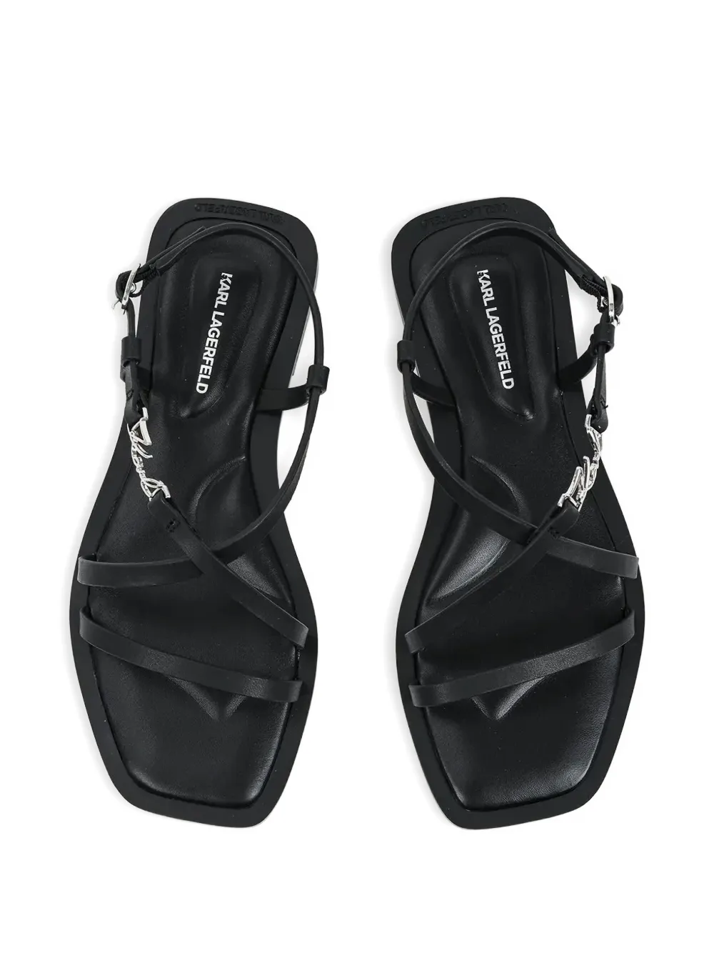 Karl Lagerfeld logo-plaque strappy sandals Zwart