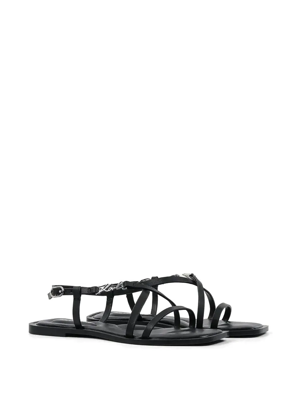 Karl Lagerfeld logo-plaque strappy sandals Zwart