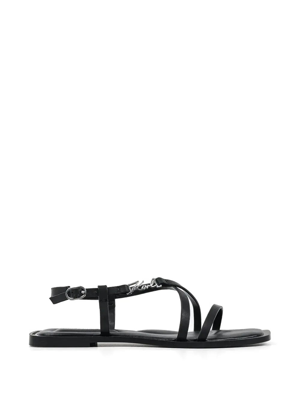 Karl Lagerfeld logo-plaque strappy sandals - Schwarz