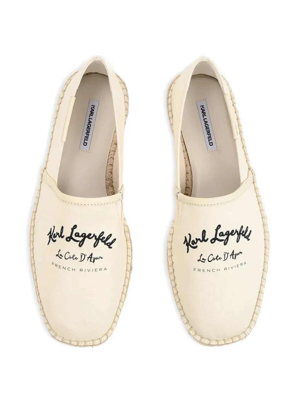Karl Lagerfeld logo-embroidered braided-sole espadrilles Beige
