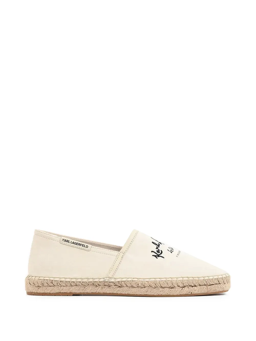 Karl Lagerfeld logo-embroidered braided-sole espadrilles - Toni neutri