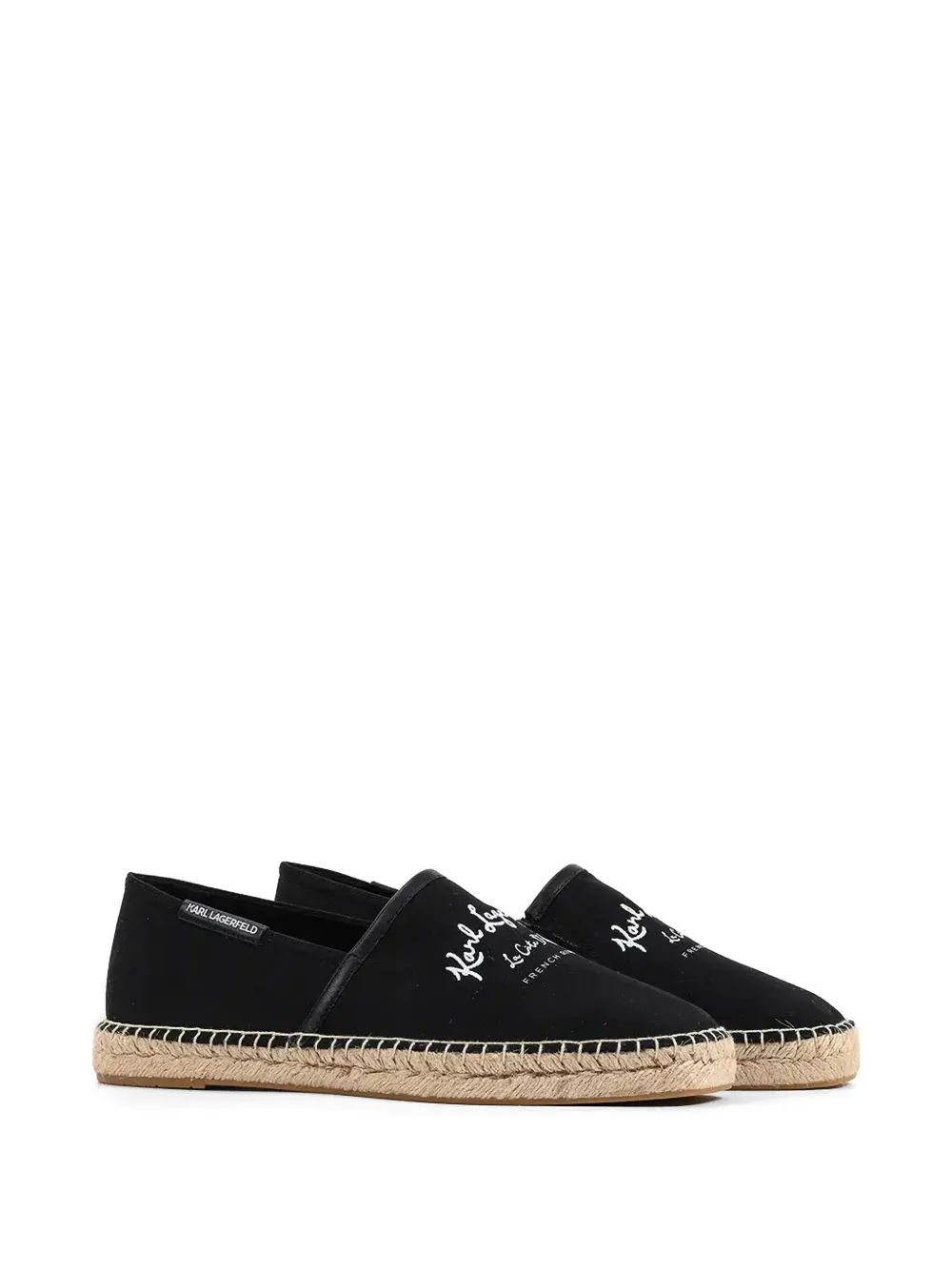 Karl Lagerfeld logo-embroidered braided-sole espadrilles Zwart