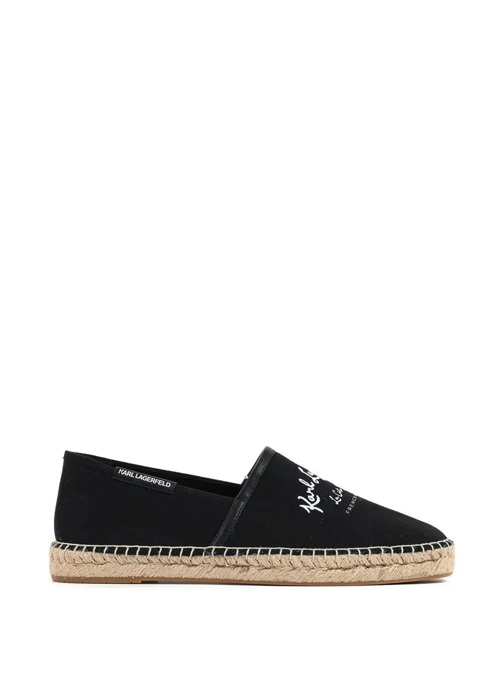 Karl Lagerfeld logo-embroidered braided-sole espadrilles - Schwarz