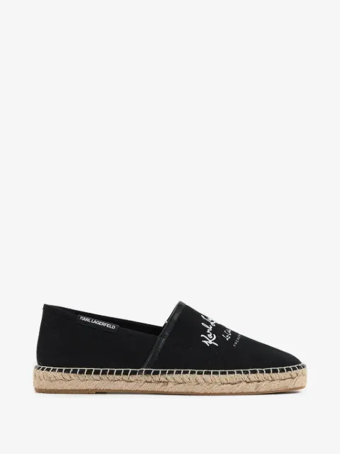 Karl Lagerfeld logo-embroidered braided-sole espadrilles