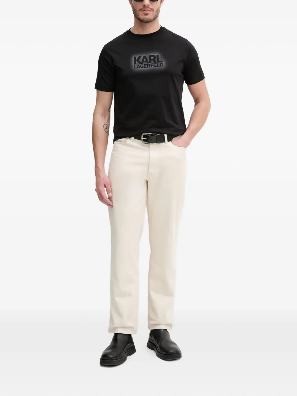 Karl Lagerfeld T-shirt met logoprint Zwart