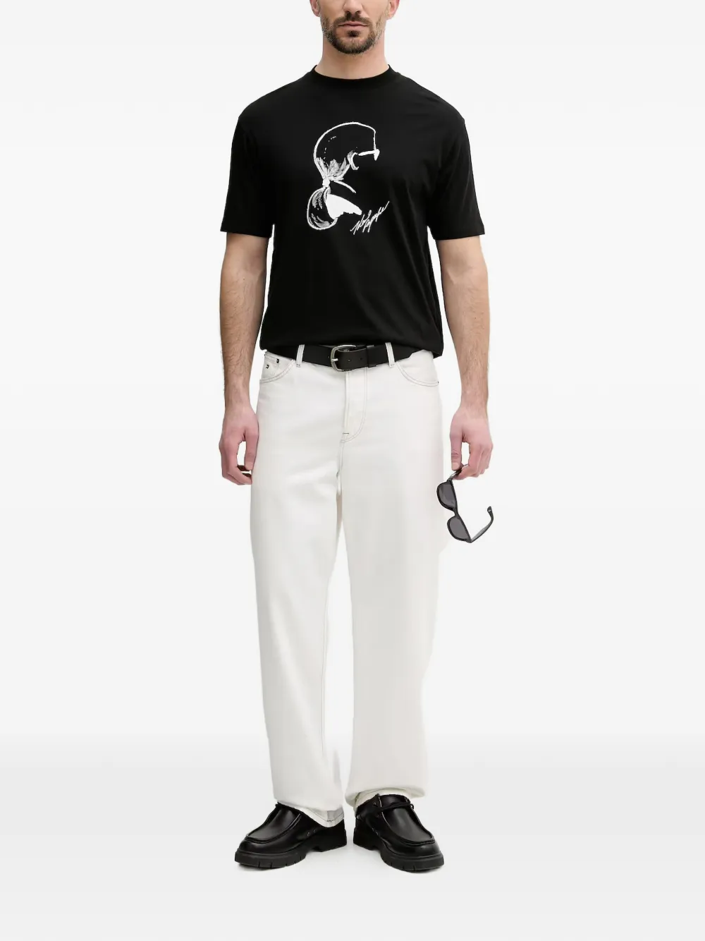 Karl Lagerfeld T-shirt met grafische print Zwart