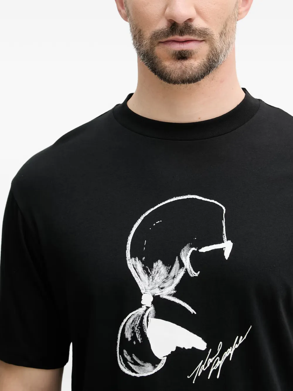 Karl Lagerfeld T-shirt met grafische print Zwart